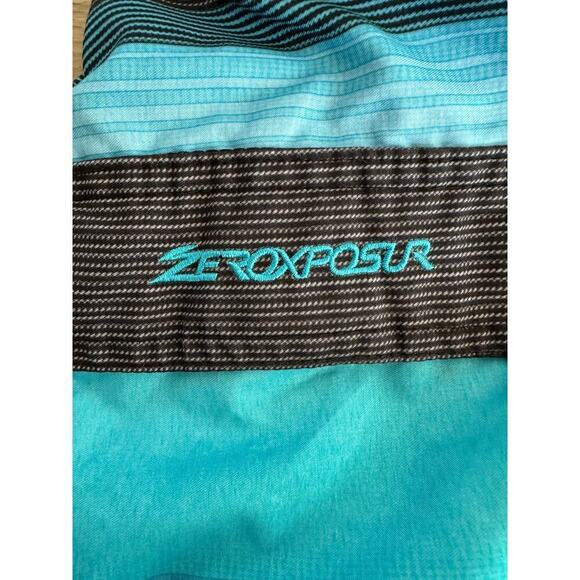 Zero Exposure Boys Blue and Black Lined Drawstring Swim Shorts Size 6 - Picture 6 of 9